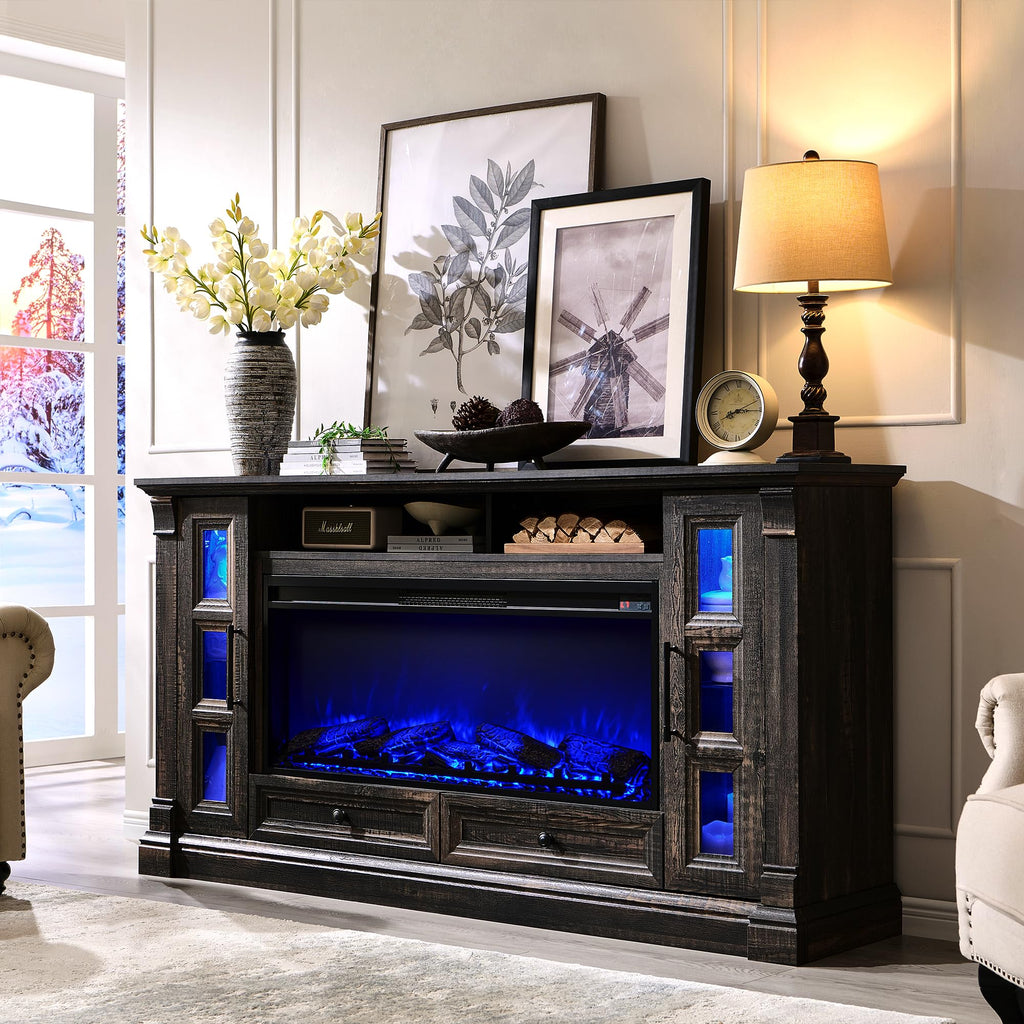 70" TV Stand with Electric Fireplace L7713