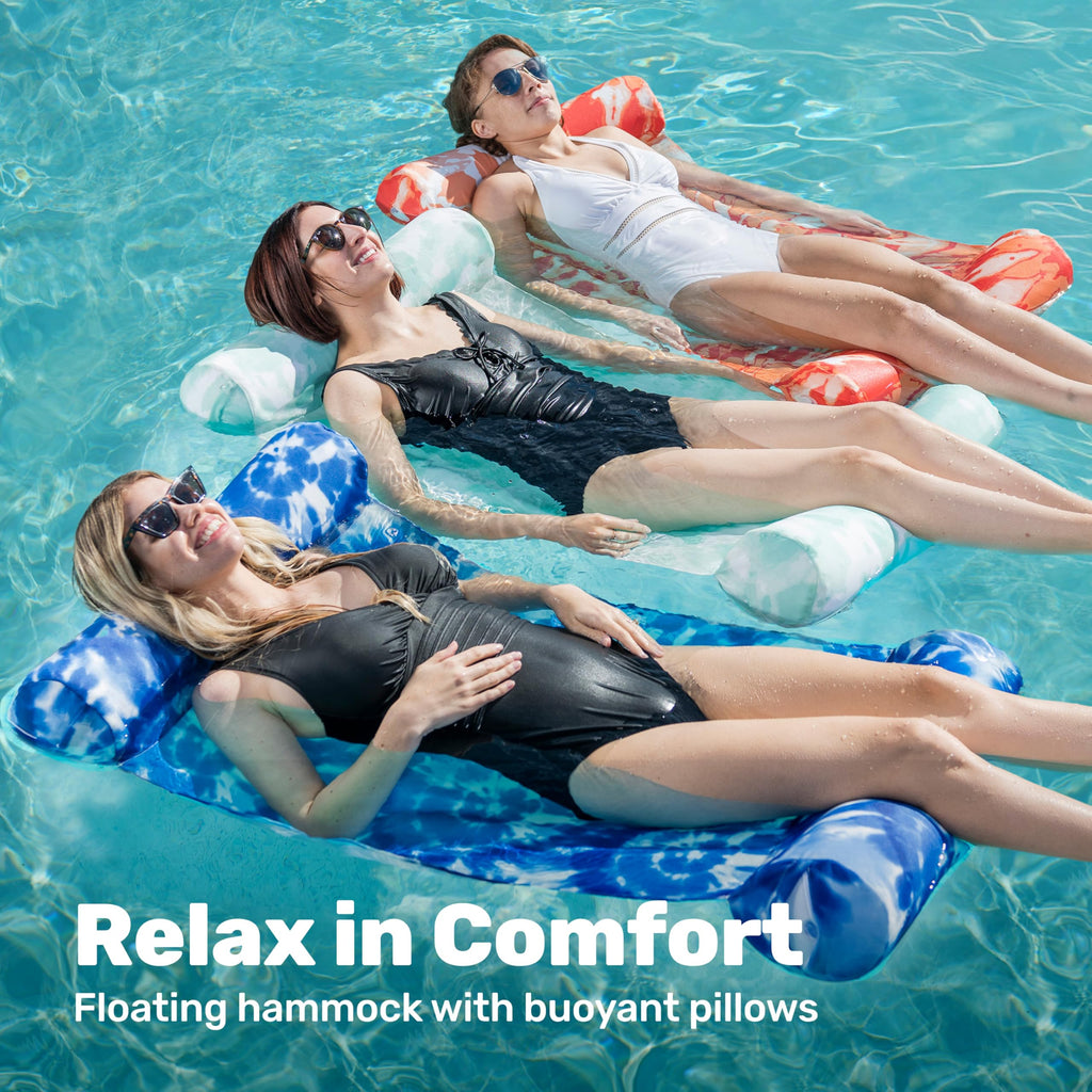 3 Pack 4-in-1 Inflatable Pool Floats Water Hammock Lounges W702