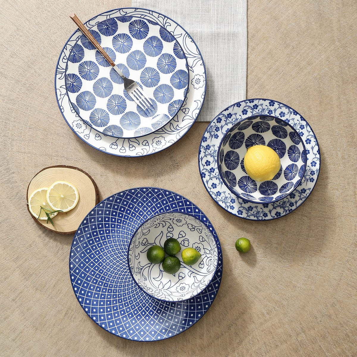 10 inch Porcelain Dinner Plates + 12-Pieces Dinnerware Sets T2283