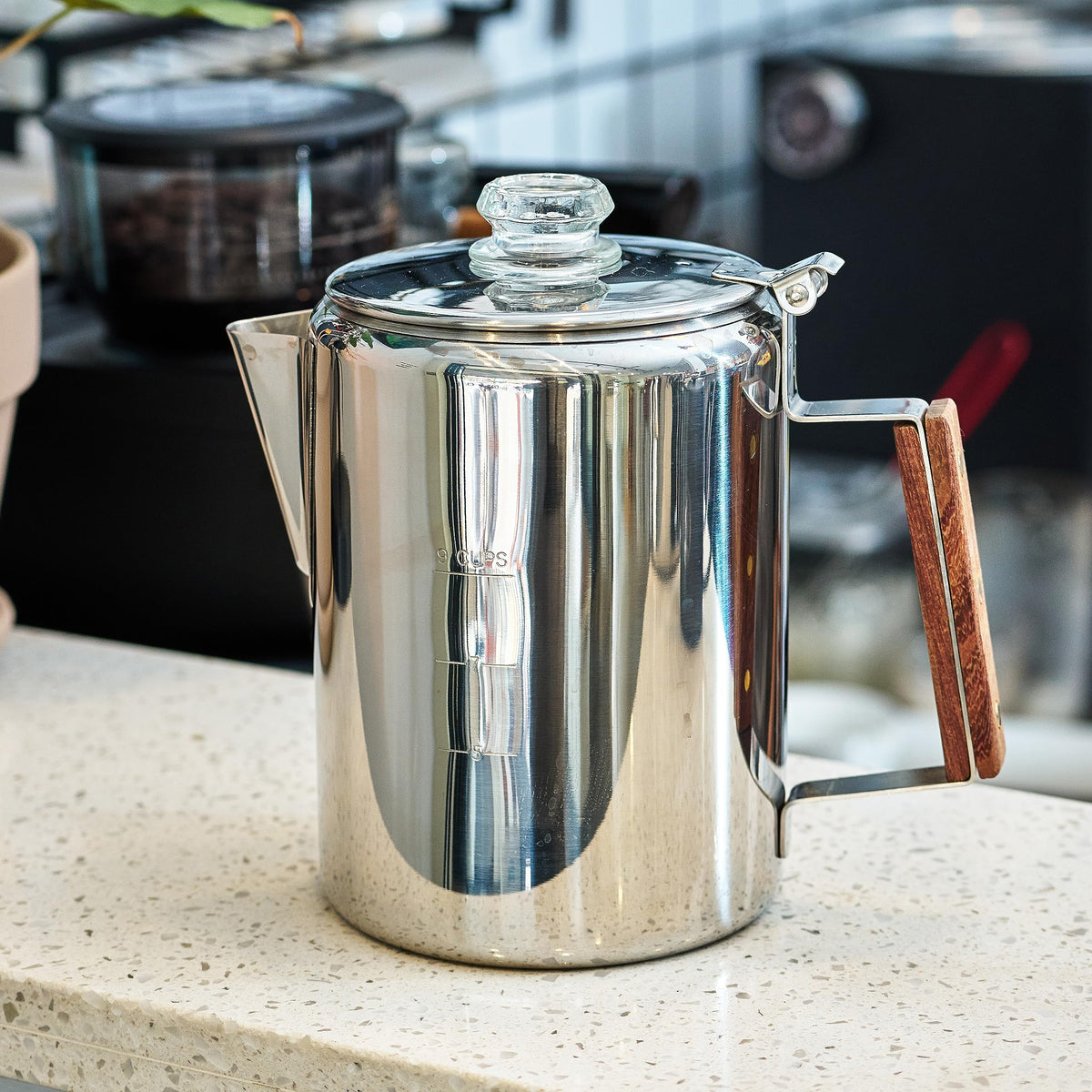 Stainless Steel 9 Cup Camping Coffee Percolator V207171