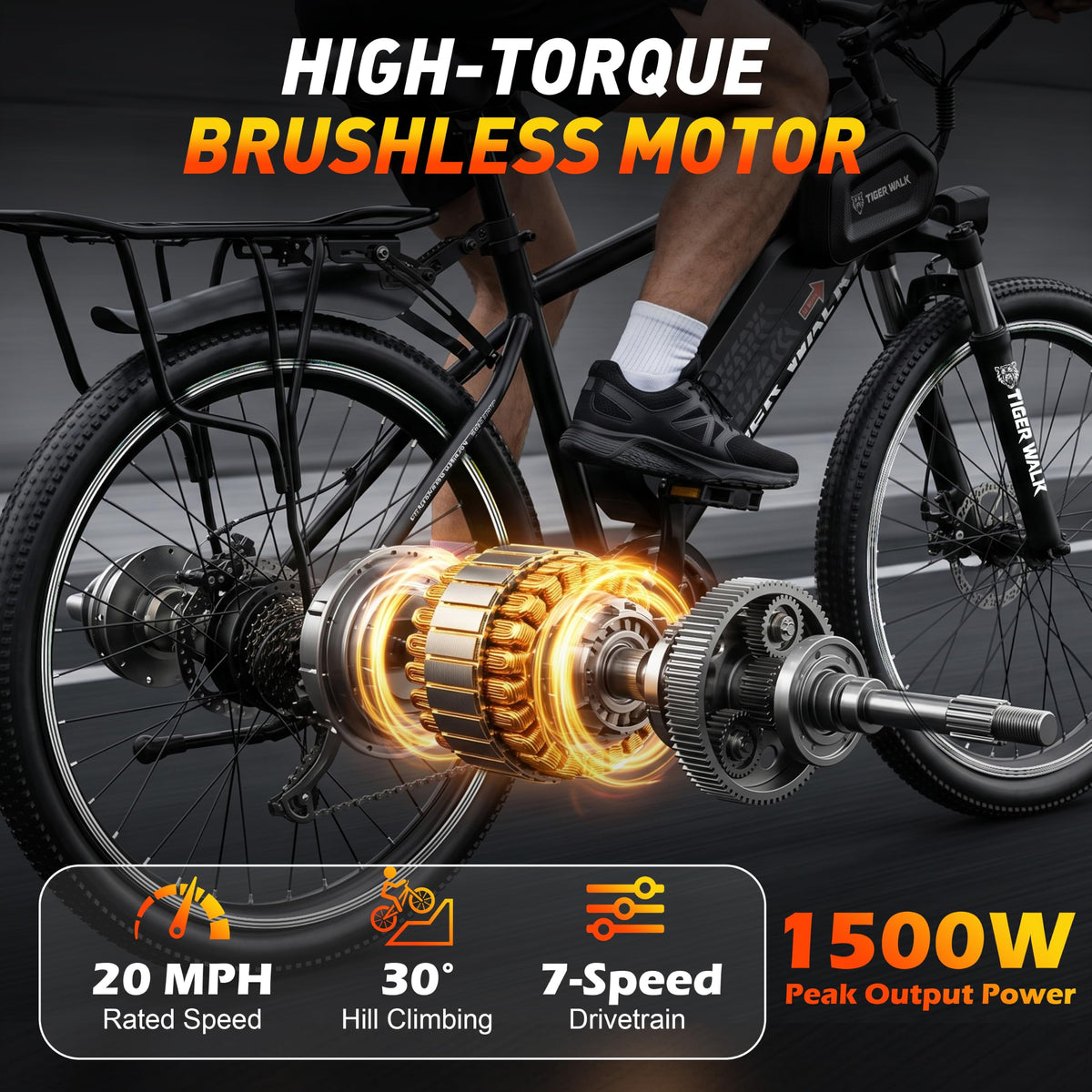 26" Electric Mountain Bike 48V 10Ah 7-Speed O5274