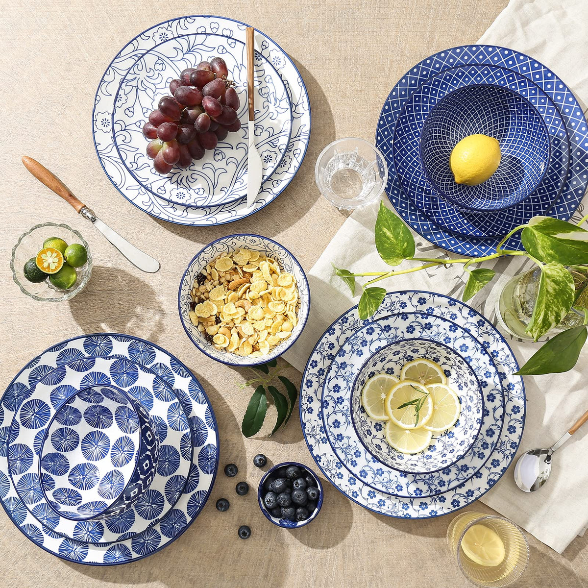 10 inch Porcelain Dinner Plates + 12-Pieces Dinnerware Sets T2283