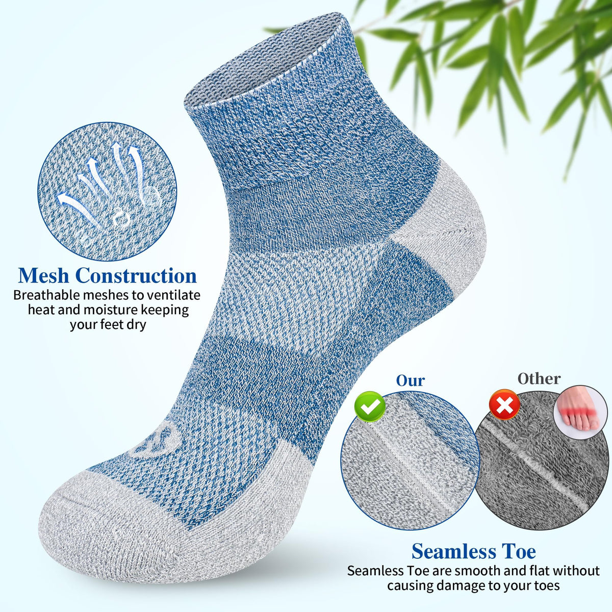 Diabetic Ankle & Low Cut Socks, 6 Pairs R63255