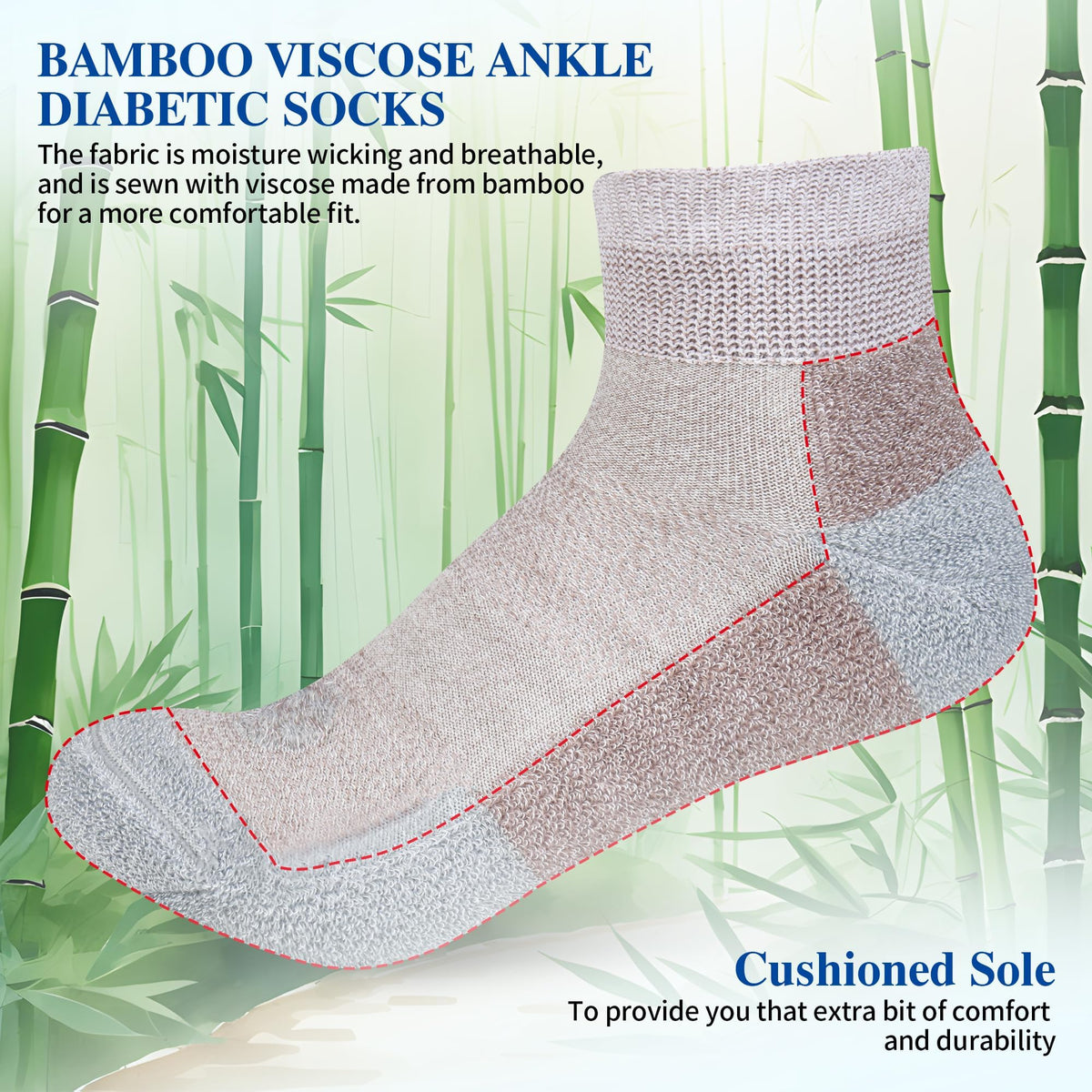 Diabetic Ankle & Low Cut Socks, 6 Pairs R63255