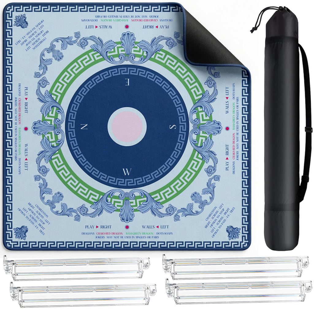 Mahjong Mat and Racks Set Waterproof Neoprene L817355