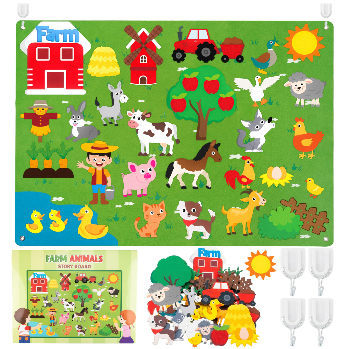 Farm Animals Felt Board Set 38Pcs L8124