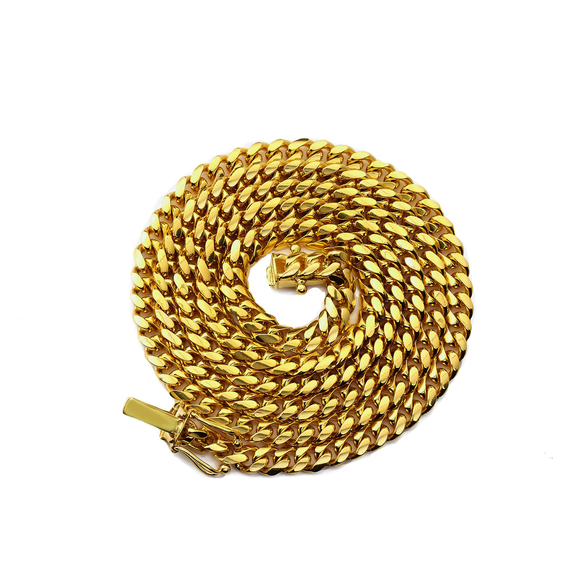 10K Yellow Gold 4mm Cuban Link Chain Necklace V95374