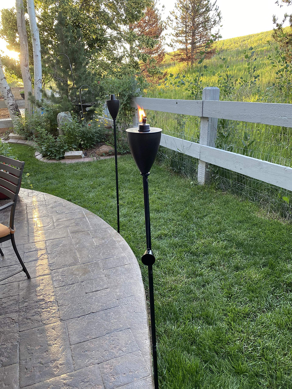 Outdoor Torches, Citronella Oil Compatible, Conical Bronze, 4 Pack Z598558